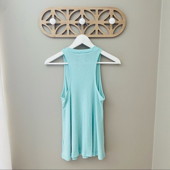 Free People Ribbed Tank Top Teal Sz Small - Picture 5 of 10